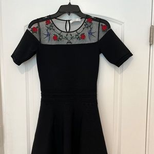 Sandro Rose Bird Embroidery Knit Dress